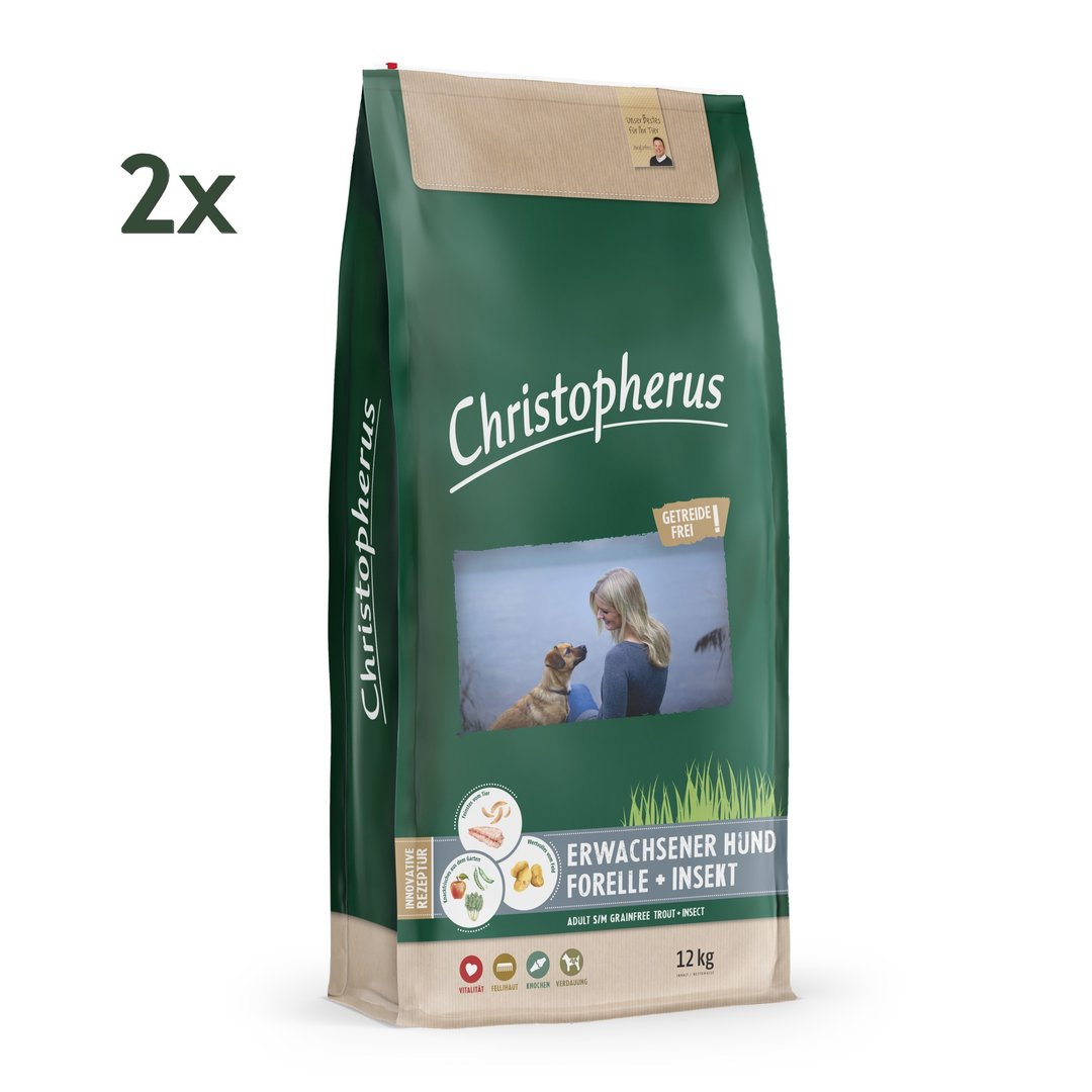 CHRISTOPHERUS für den Erwachsenen Hund Forelle & Insekt - getreidefrei 24kg